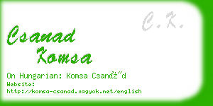 csanad komsa business card